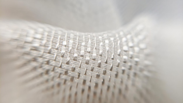 Zbliżenie haftu na lnianej tkaninie